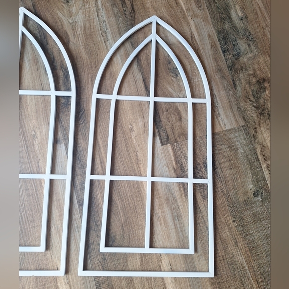 White Metal Window Frame Wall Decor Set Of 2 - Picture 2 of 10